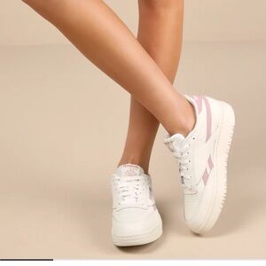 Club C Double Revenge Chalk and Smokey Rose Leather Sneakers